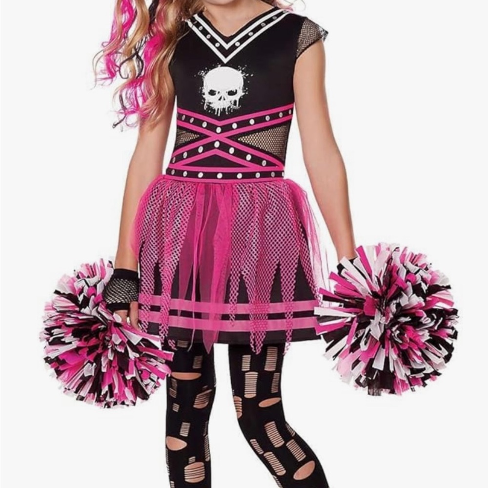 Pink and Black Cheerleader Costume for Kids
Kids Scare Squad Cheerleader Costume